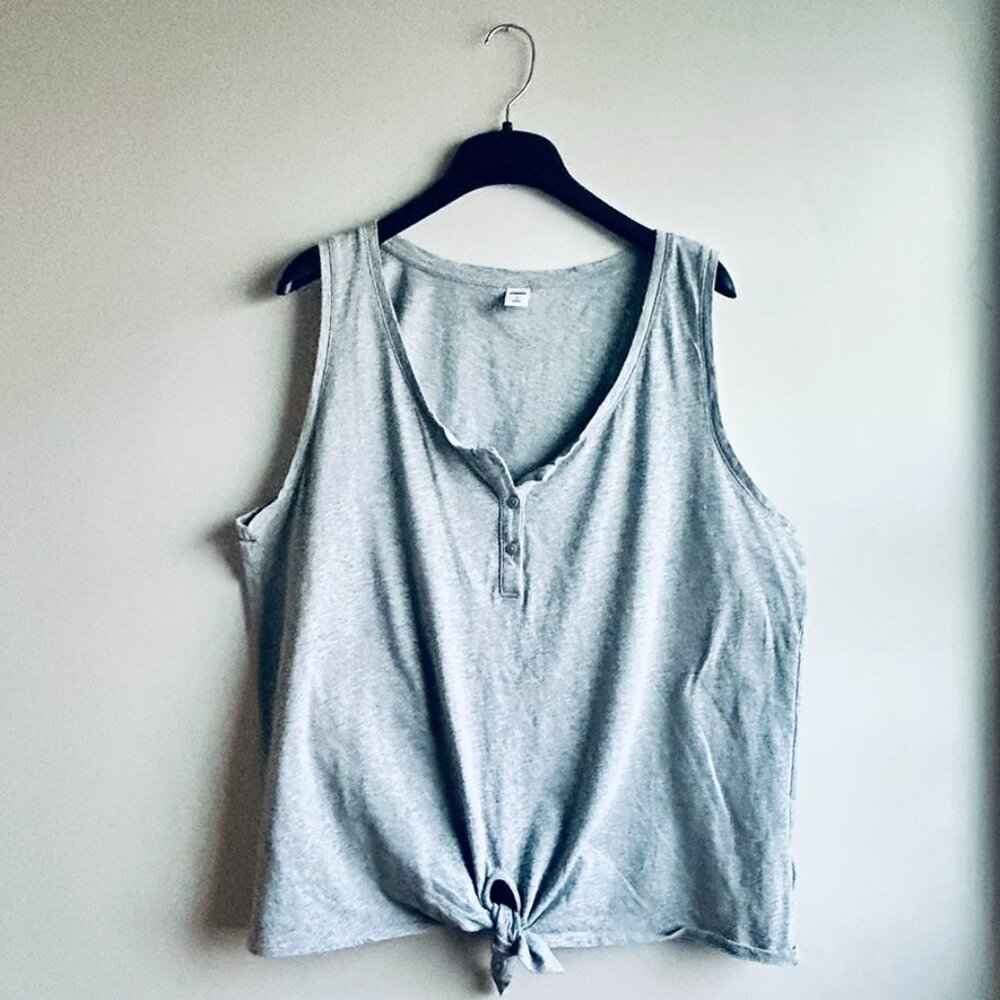 Old Navy Cotton Henley Tank in Grey Size XL